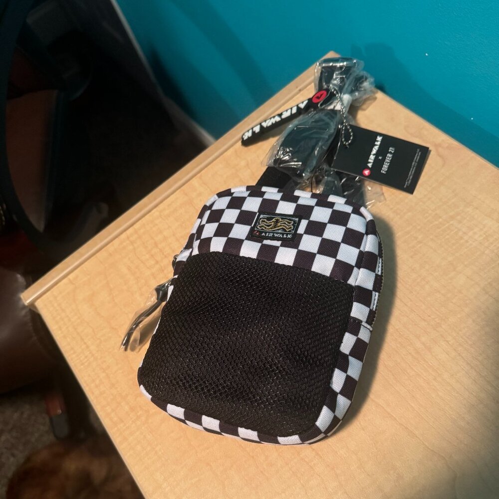 airwalk x forever 21 collaboration - checkered crossbody bag